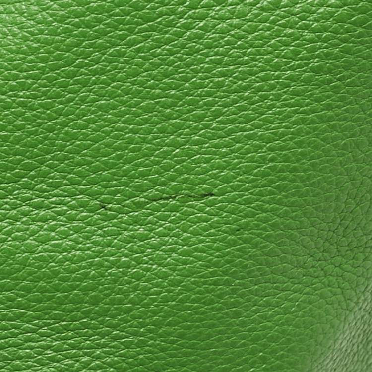 Pre Owned Michael Kors Green/Beige Leather Jet Set Top Zip Tote