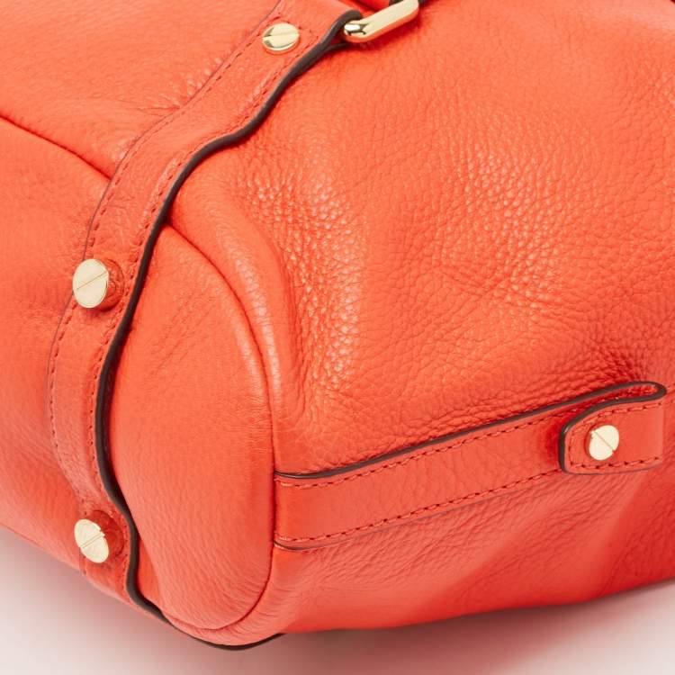 Pre Owned Michael Kors Red Leather Bedford Satchel