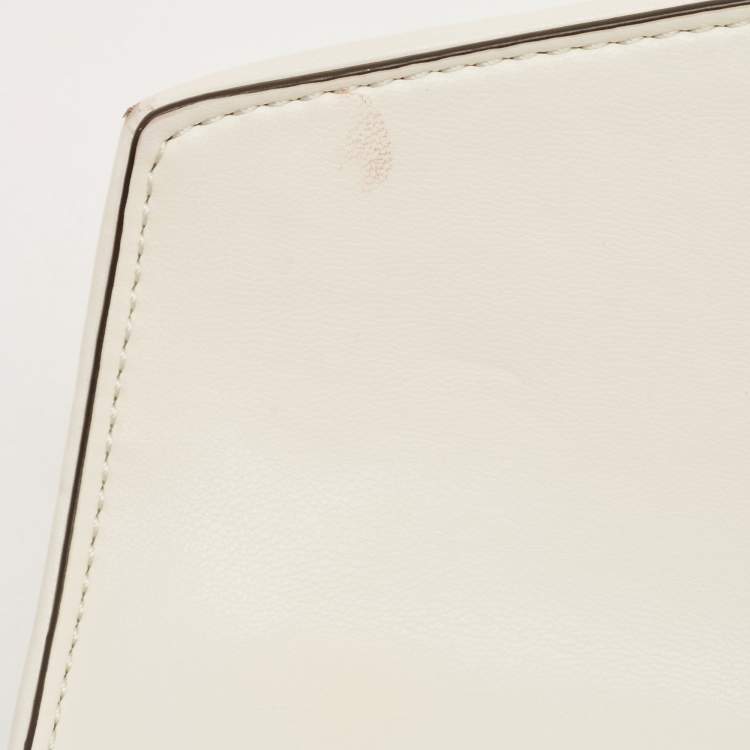 Pre Owned Michael Kors White Quilted Leather Medium Rose Shoulder Bag