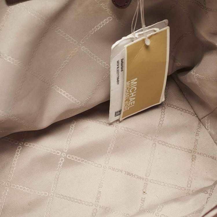 Pre Owned Michael Kors Burgundy Leather Bedford Tote