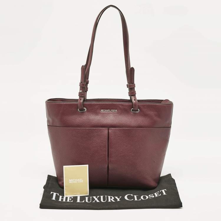 Pre Owned Michael Kors Burgundy Leather Bedford Tote