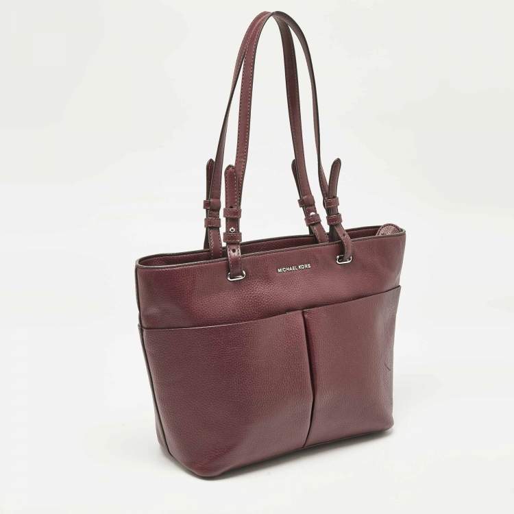 Pre Owned Michael Kors Burgundy Leather Bedford Tote