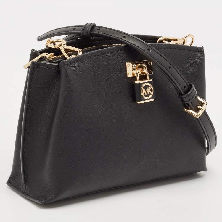 Pre Owned Michael Kors Black Leather Ruby Crossbody Bag