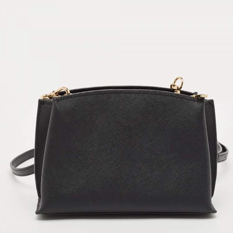 Pre Owned Michael Kors Black Leather Ruby Crossbody Bag