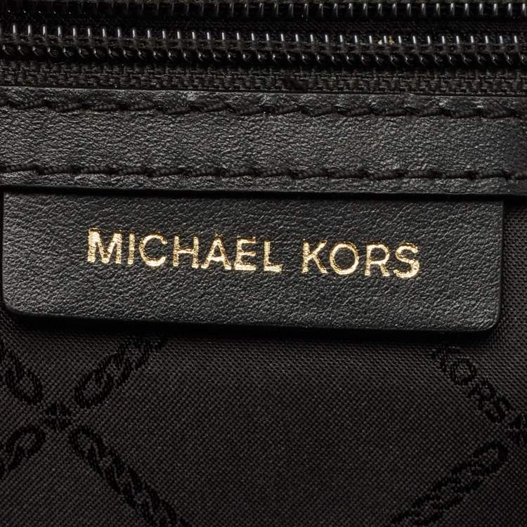 Pre Owned Michael Kors Brown Signature Coated Canvas and Leather Medium Rhea Backpack