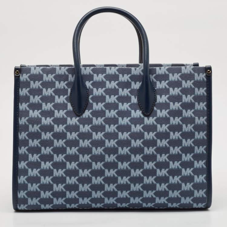 مملوكة مسبقًا Michael Kors Blue Signature Denim Medium Mirella Tote