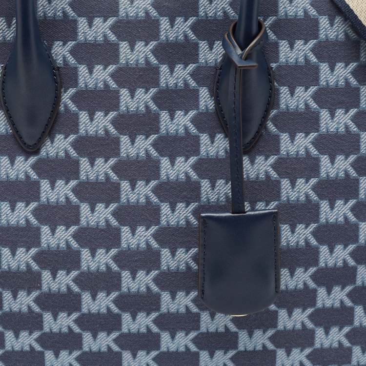 مملوكة مسبقًا Michael Kors Blue Signature Denim Medium Mirella Tote