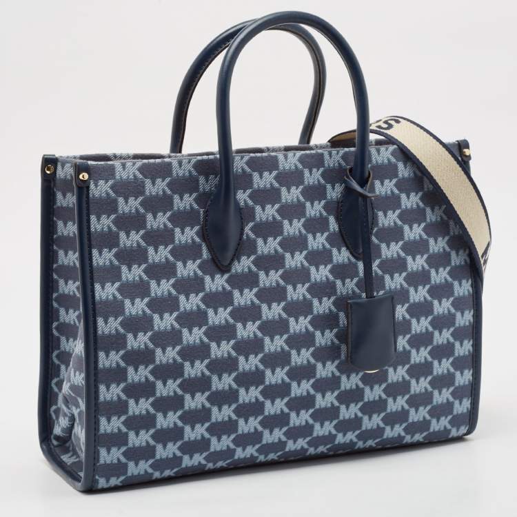 مملوكة مسبقًا Michael Kors Blue Signature Denim Medium Mirella Tote