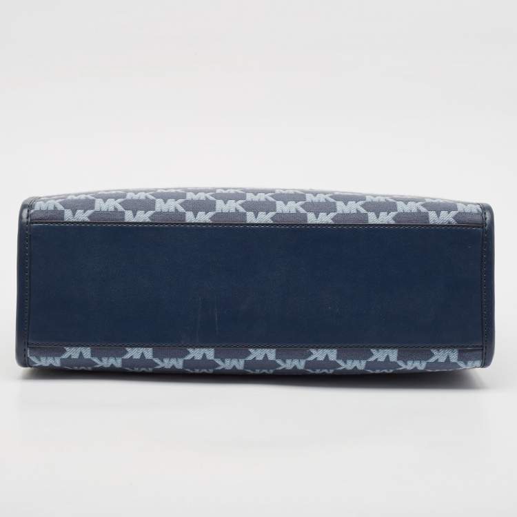 مملوكة مسبقًا Michael Kors Blue Signature Denim Medium Mirella Tote