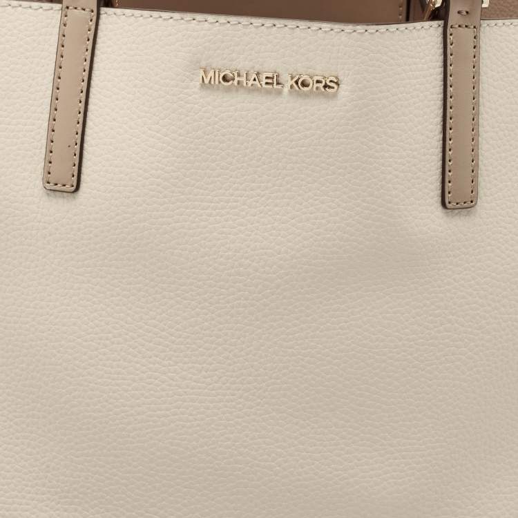 Pre Owned Michael Kors Beige/Cream Leather Large Kelli Tote