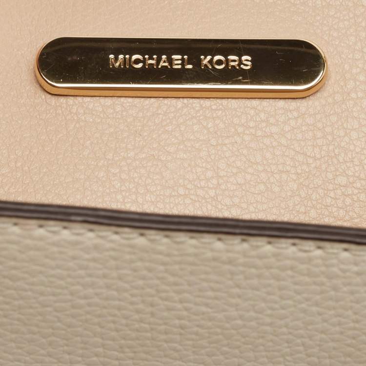 Pre Owned Michael Kors Beige/Cream Leather Large Kelli Tote