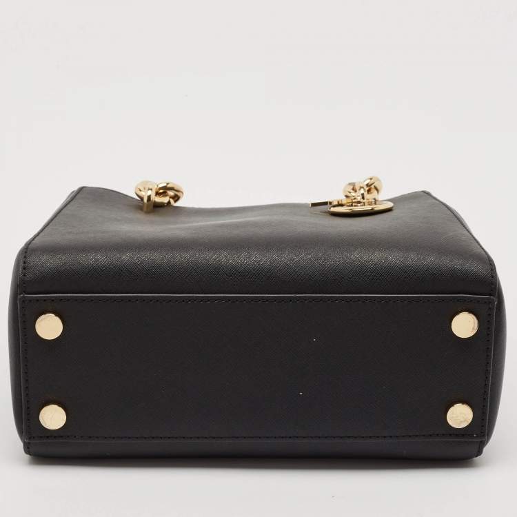 Pre Owned Michael Kors Black Leather Small Cynthia Tote