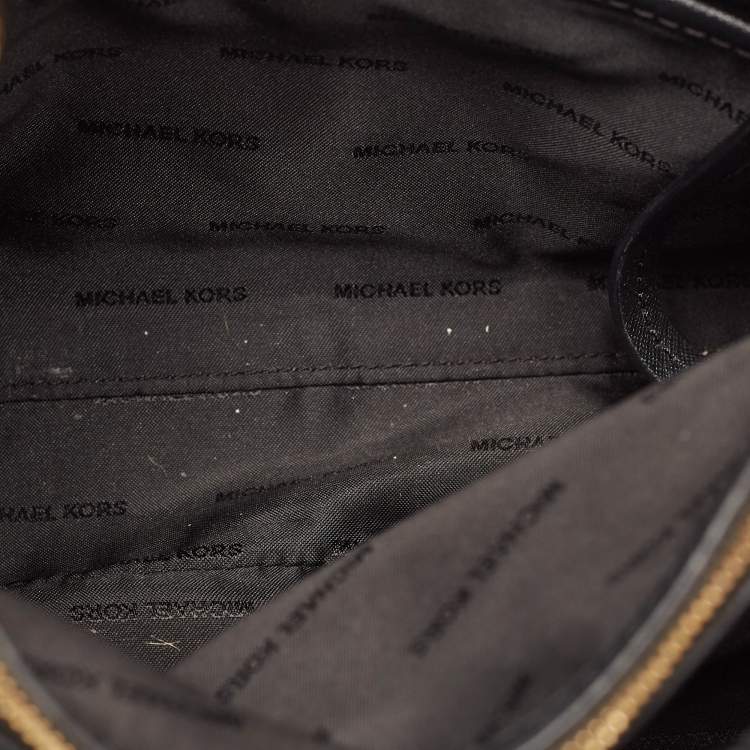 Pre Owned Michael Kors Black Leather Small Cynthia Tote