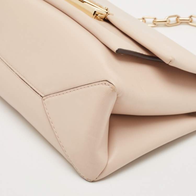 Pre Owned Michael Kors Poudre Beige Leather Cece Top Handle Bag