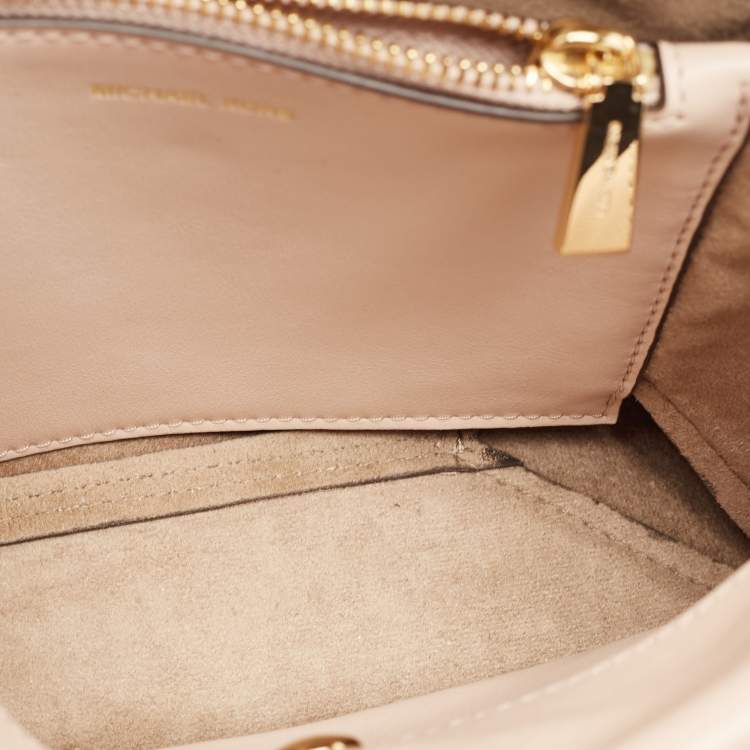 Pre Owned Michael Kors Poudre Beige Leather Cece Top Handle Bag