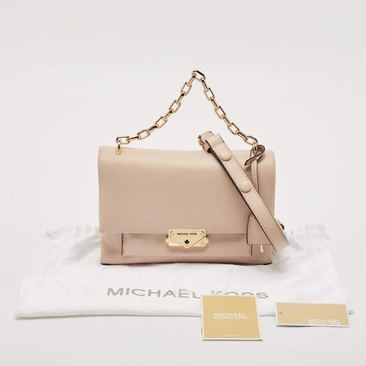 Pre Owned Michael Kors Poudre Beige Leather Cece Top Handle Bag