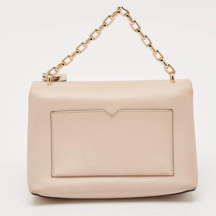 Pre Owned Michael Kors Poudre Beige Leather Cece Top Handle Bag