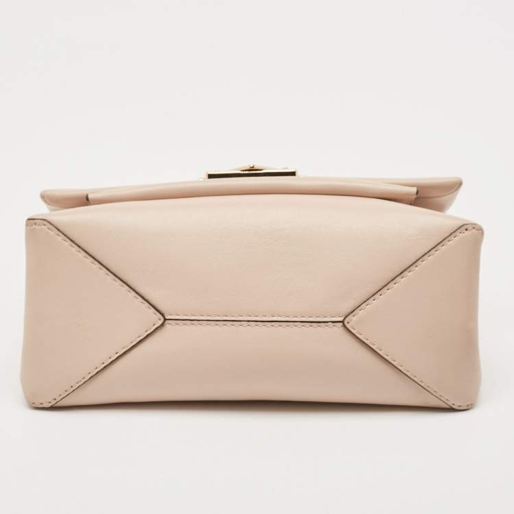 Pre Owned Michael Kors Poudre Beige Leather Cece Top Handle Bag