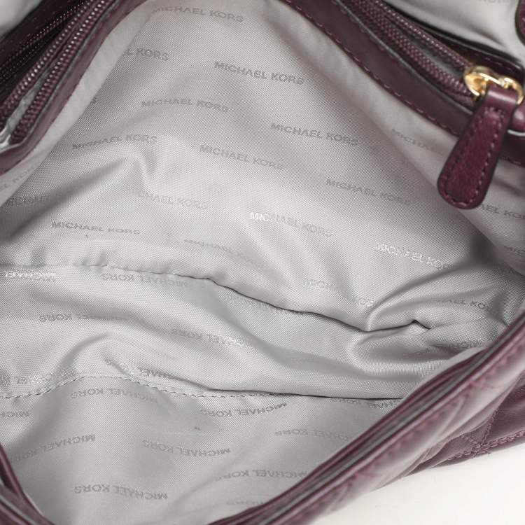 Pre Owned Micheal Kors Purple Leather Large Sloan Shoulder Bag