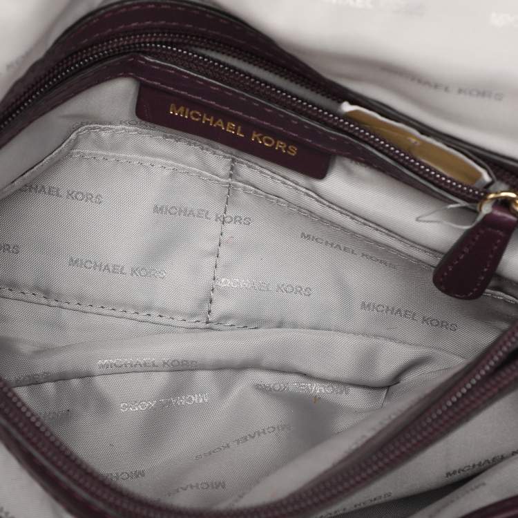 Pre Owned Micheal Kors Purple Leather Large Sloan Shoulder Bag