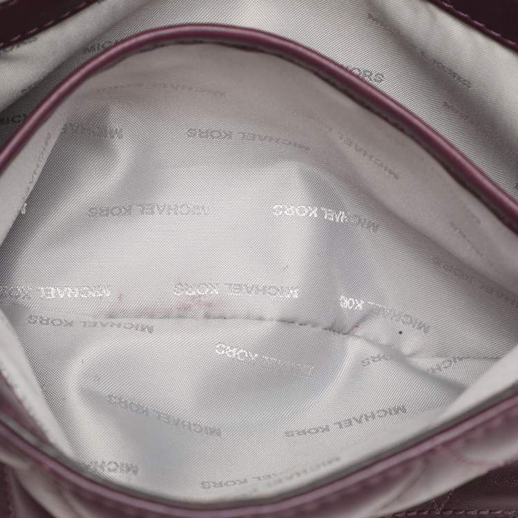 Pre Owned Micheal Kors Purple Leather Large Sloan Shoulder Bag
