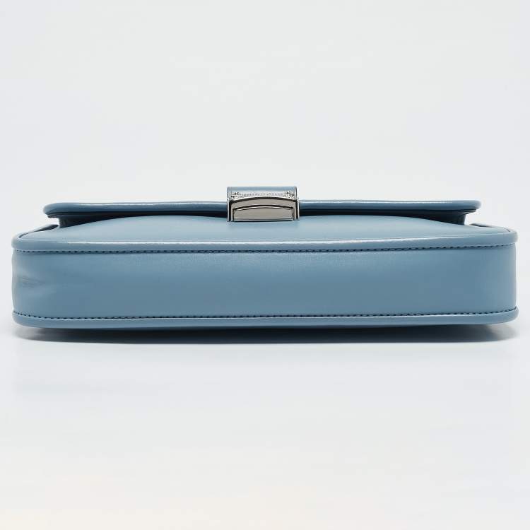 Pre Owned Michael Kors Pale Blue Leather Bradshaw Small Shoulder Bag