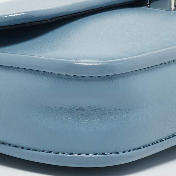 Pre Owned Michael Kors Pale Blue Leather Bradshaw Small Shoulder Bag