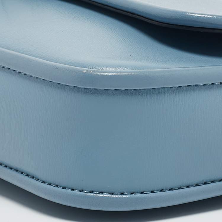 Pre Owned Michael Kors Pale Blue Leather Bradshaw Small Shoulder Bag