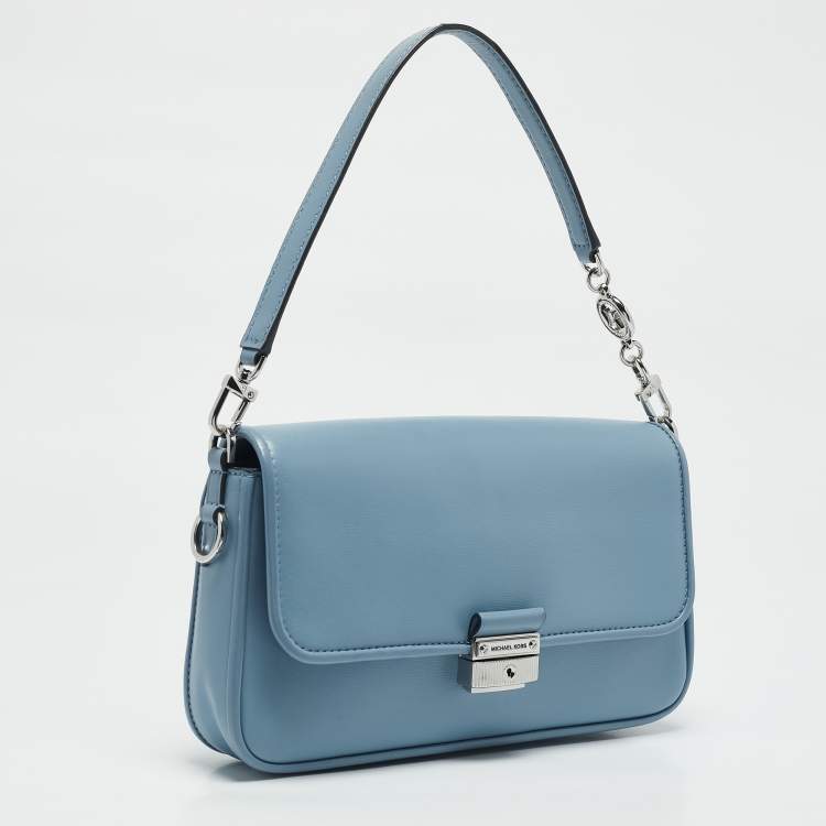 Pre Owned Michael Kors Pale Blue Leather Bradshaw Small Shoulder Bag