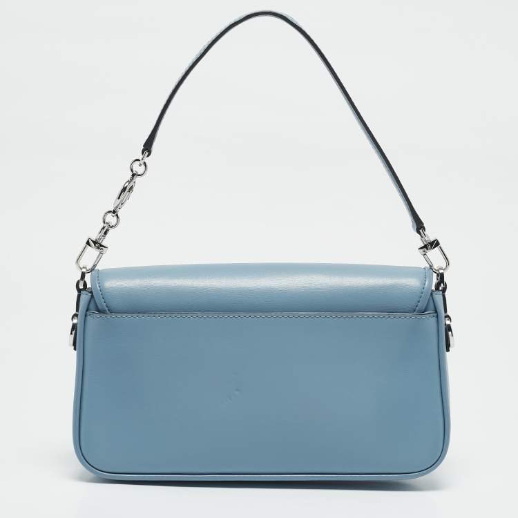 Pre Owned Michael Kors Pale Blue Leather Bradshaw Small Shoulder Bag