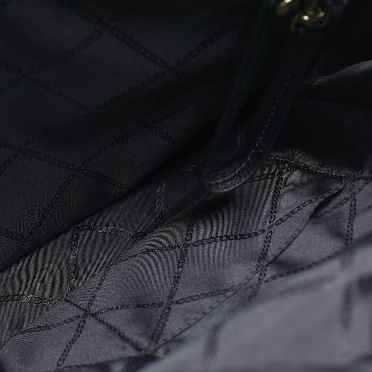 Pre Owned Michael Kors Black Leather Small Rhea Backpack