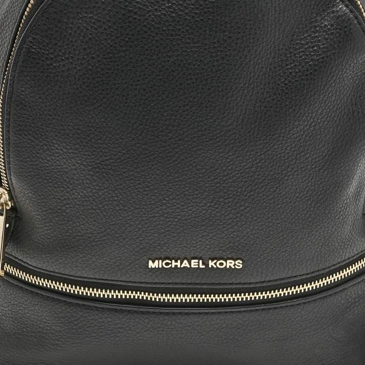 Pre Owned Michael Kors Black Leather Small Rhea Backpack