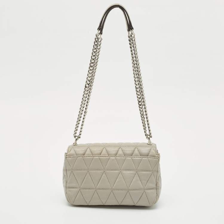 مملوكة مسبقًا Michael Kors Grey Leather Small Sloan Crossbody Bag