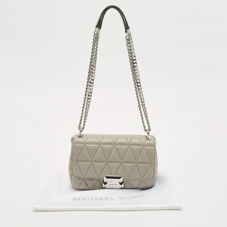 مملوكة مسبقًا Michael Kors Grey Leather Small Sloan Crossbody Bag