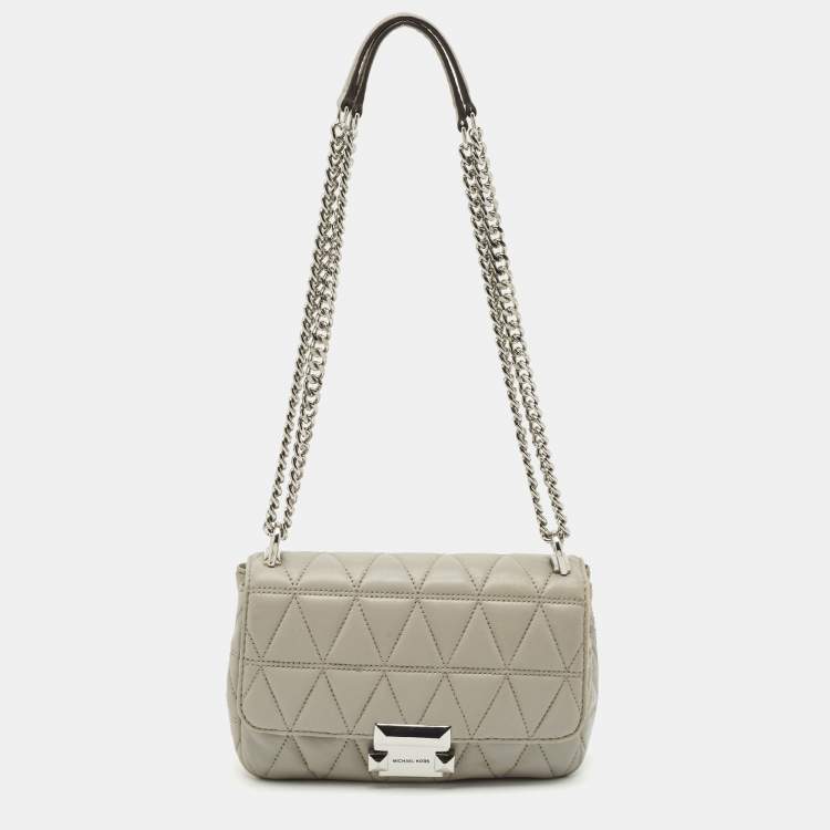 مملوكة مسبقًا Michael Kors Grey Leather Small Sloan Crossbody Bag