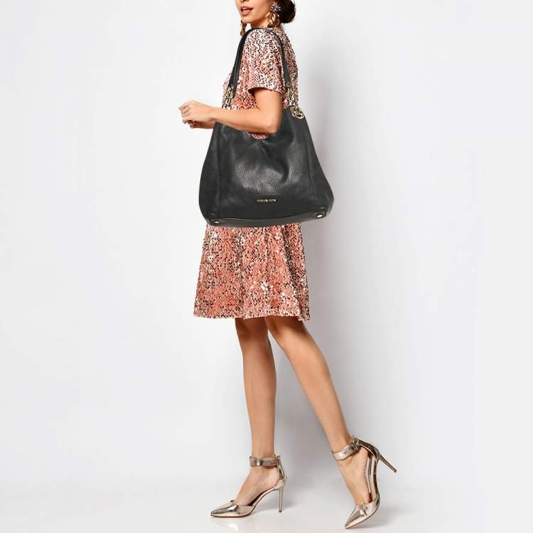 Pre Owned Michael Kors Black Leather Large Lillie Shoulder Bag