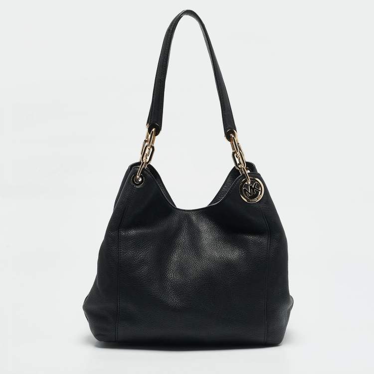 Pre Owned Michael Kors Black Leather Large Lillie Shoulder Bag