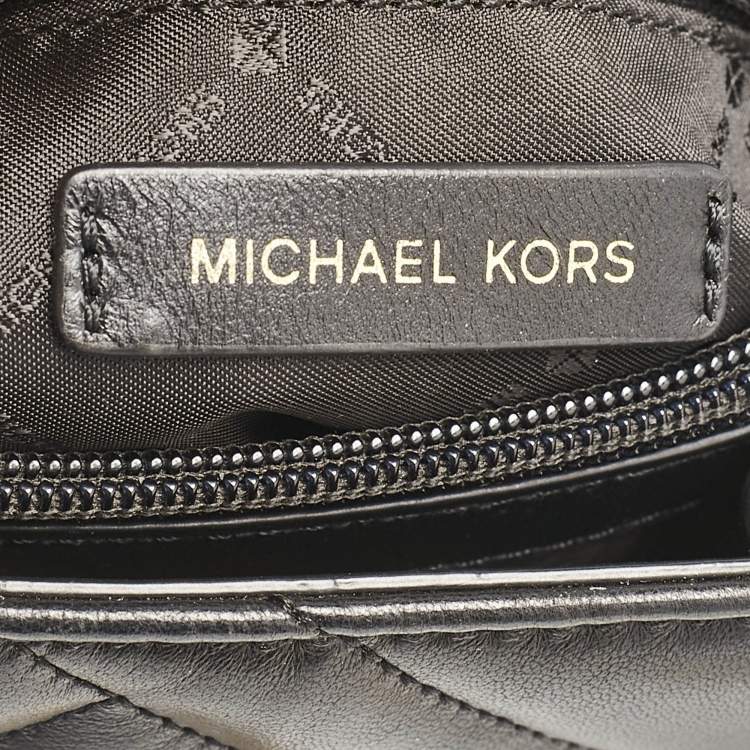 Pre Owned Michael Kors Black Quilted Leather Small Vivianne Flap Shoulder Bag