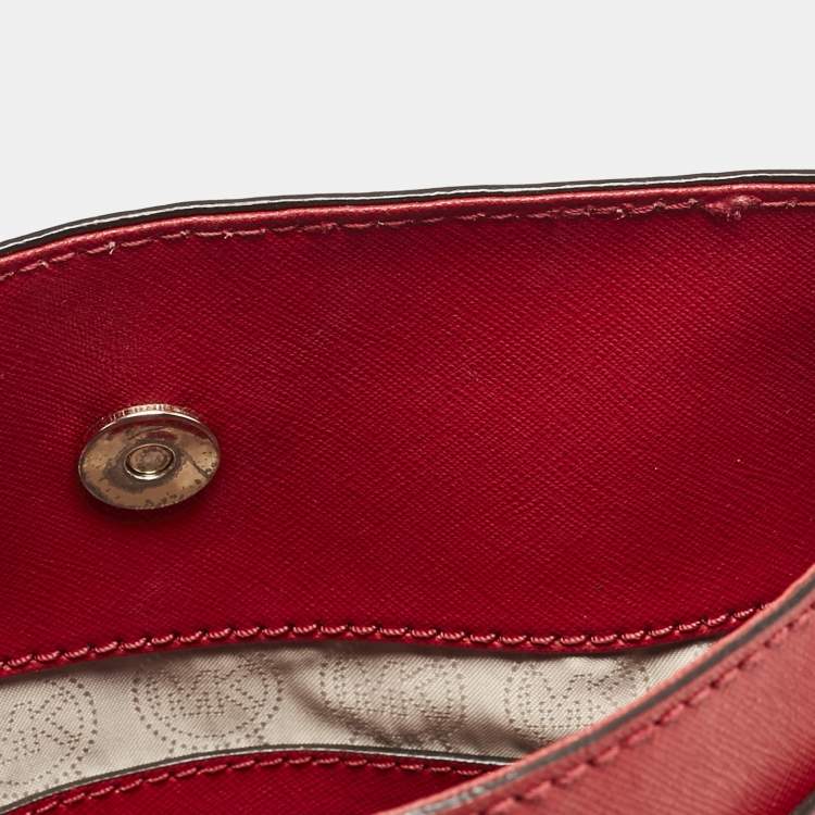 Pre Owned Michael Kors Red Leather Hamilton North South Tote