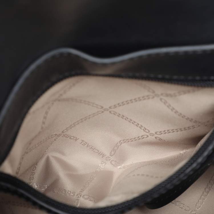 Pre Owned Michael Kors Admiral/Optic Leather Medium Graphic Logo Whitney Top Handle Bag