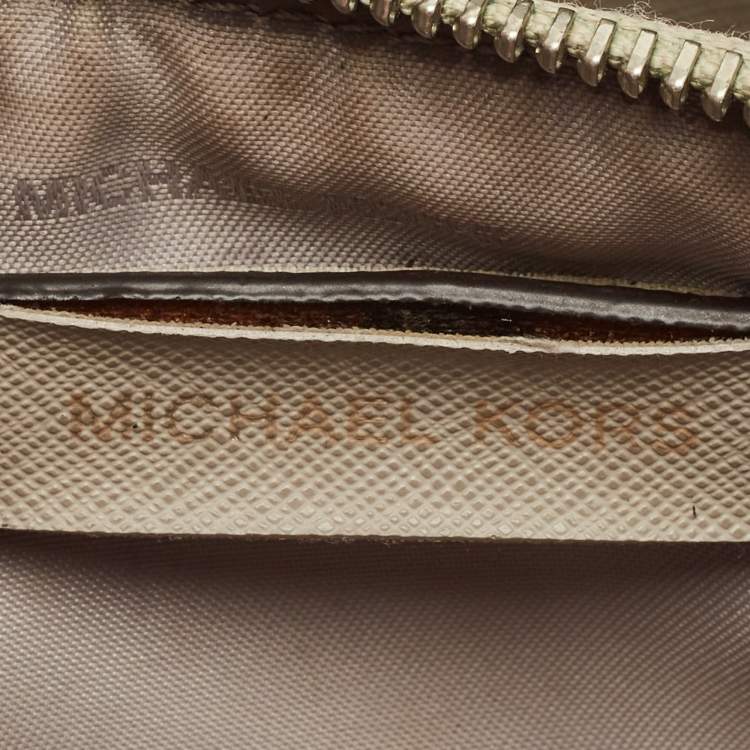 Pre Owned Michael Kors Cream Python Embossed Leather Small Mercer Tote