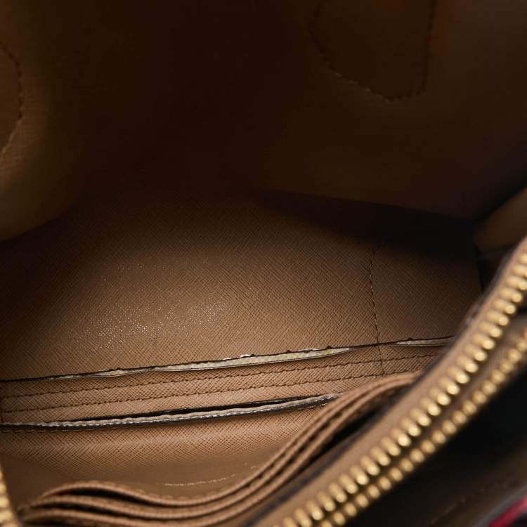 Pre Owned Michael Kors Red Leather Small Mercer Tote