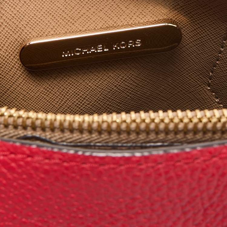 Pre Owned Michael Kors Red Leather Small Mercer Tote