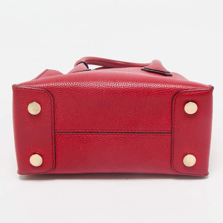 Pre Owned Michael Kors Red Leather Small Mercer Tote