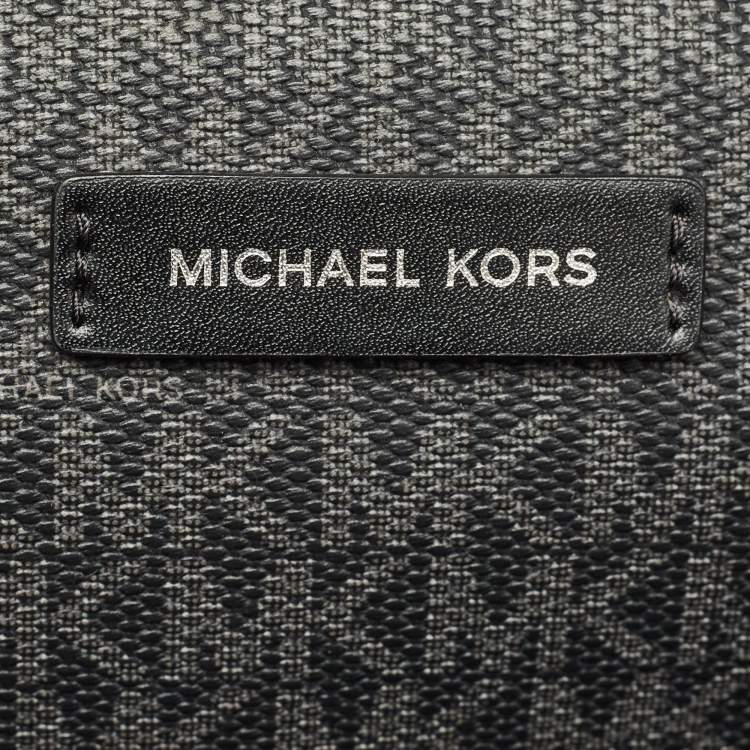 Pre Owned Michael Kors Black Signature Coated Canvas Large Beck Tote