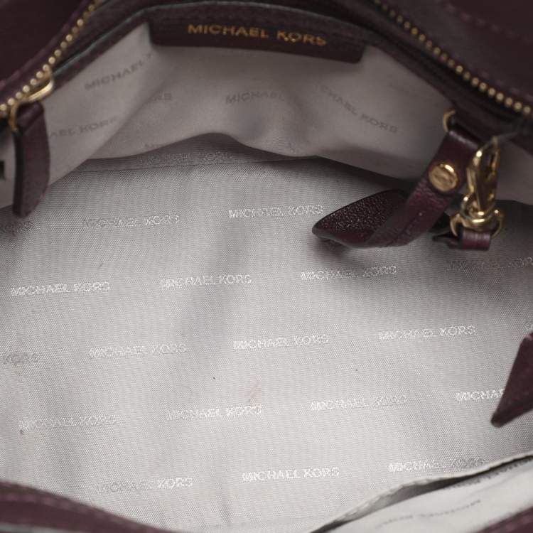 Pre Owned Michael Kors Purple Leather Hamilton Satchel