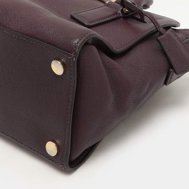 Pre Owned Michael Kors Purple Leather Hamilton Satchel