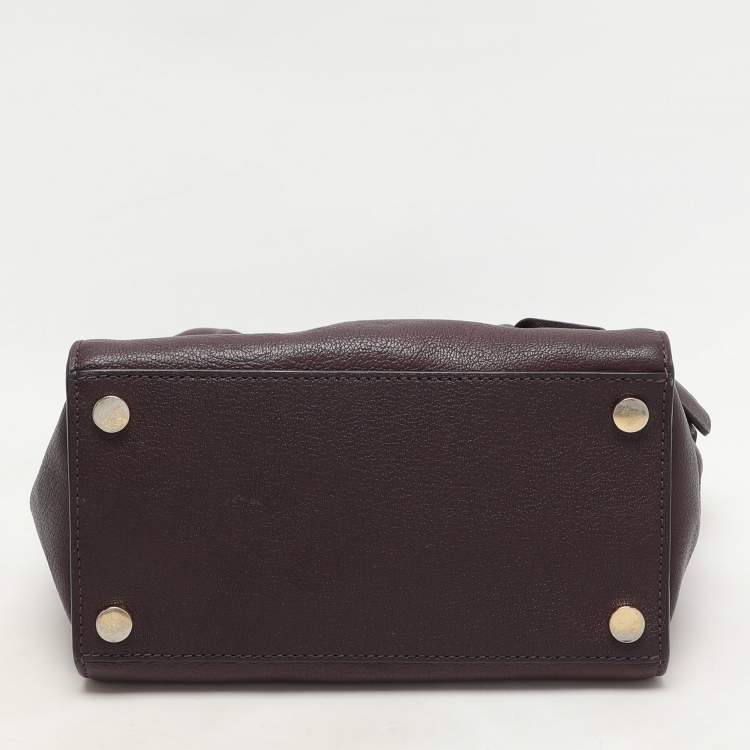 Pre Owned Michael Kors Purple Leather Hamilton Satchel