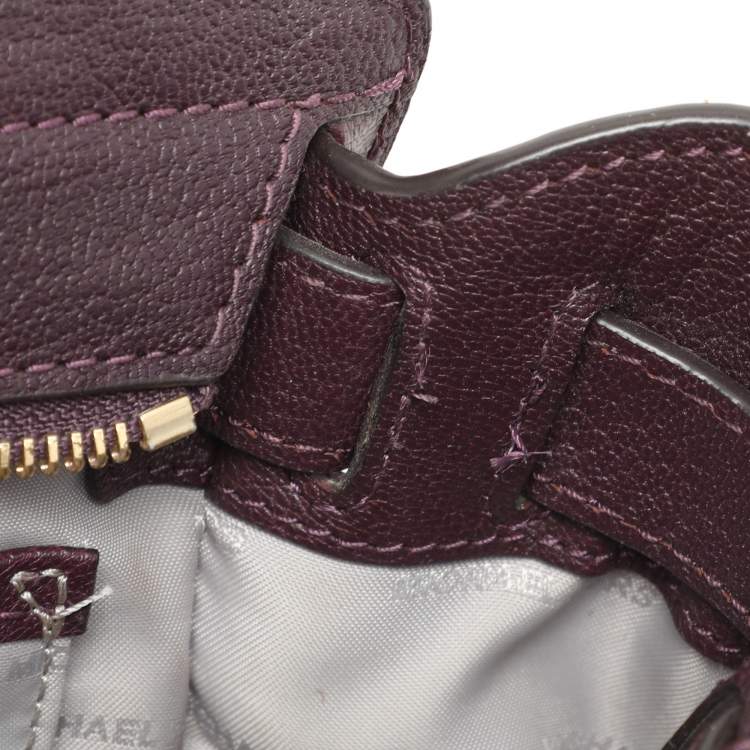 Pre Owned Michael Kors Purple Leather Hamilton Satchel