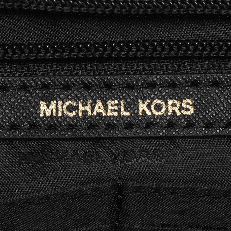 Pre Owned Michael Kors Black Leather Large Jet Set Travel Crossbody Bag